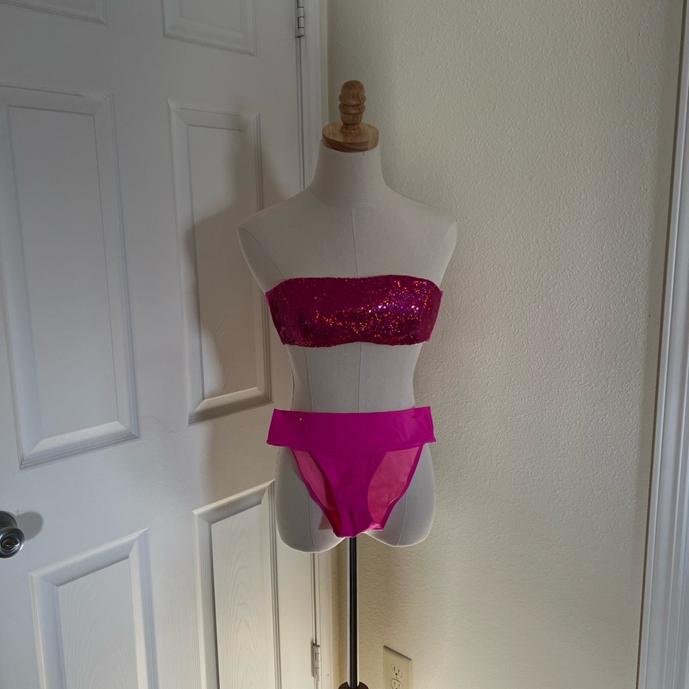 Two Piece Sequin Cutie!! Also includes removable straps!